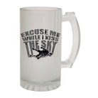 Alcohol Frosted Glass Beer Stein - Excuse Me Kiss Sky - Funny Novelty Birthday - 123t Australia | Funny T-Shirts Mugs Novelty Gifts