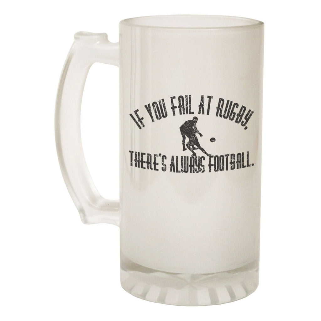 Alcohol Frosted Glass Beer Stein - Fail At Rugby Football - Funny Novelty Birthday - 123t Australia | Funny T-Shirts Mugs Novelty Gifts