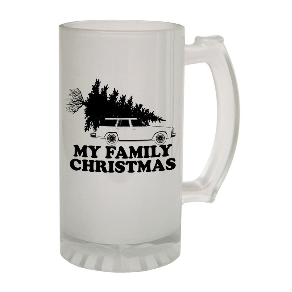 Alcohol Frosted Glass Beer Stein - Family Christmas Custom - Funny Novelty Birthday - 123t Australia | Funny T-Shirts Mugs Novelty Gifts