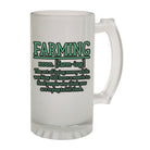 Alcohol Frosted Glass Beer Stein - Farming Noun Farmer - Funny Novelty Birthday - 123t Australia | Funny T-Shirts Mugs Novelty Gifts