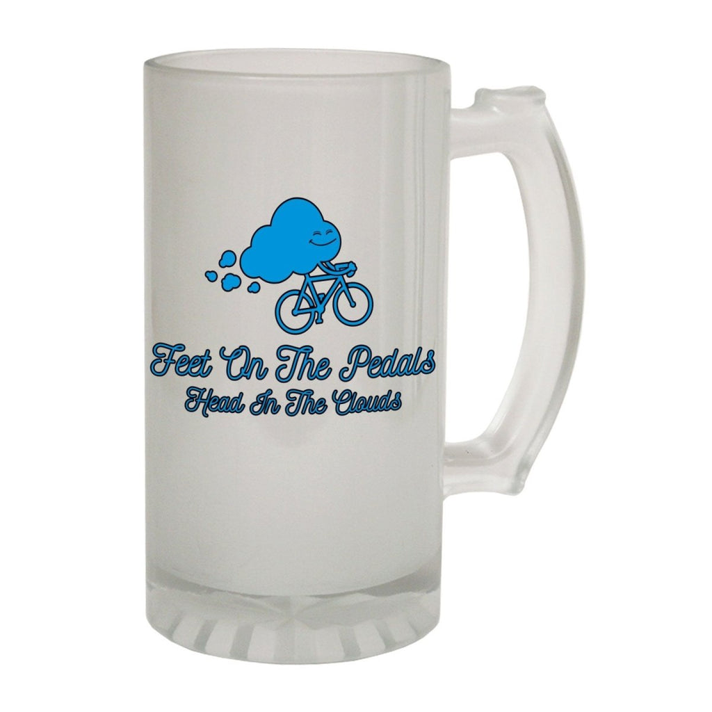 Alcohol Frosted Glass Beer Stein - Feet On Pedals Cycling - Funny Novelty Birthday - 123t Australia | Funny T-Shirts Mugs Novelty Gifts