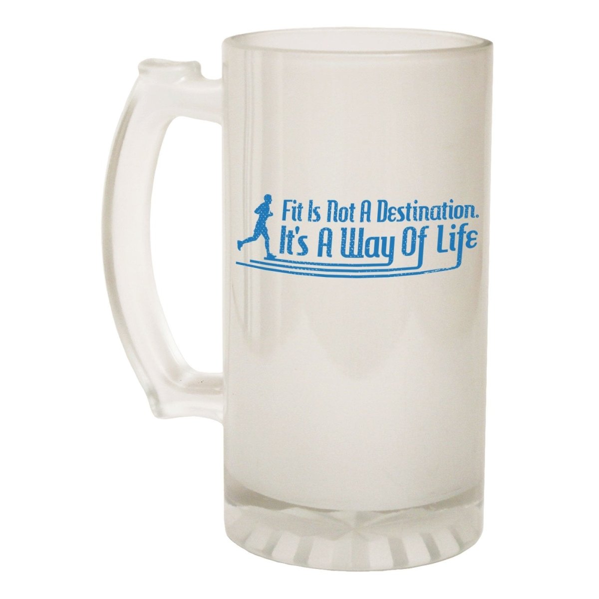 Alcohol Frosted Glass Beer Stein - Fit Not A Destination Training - Funny Novelty Birthday - 123t Australia | Funny T-Shirts Mugs Novelty Gifts