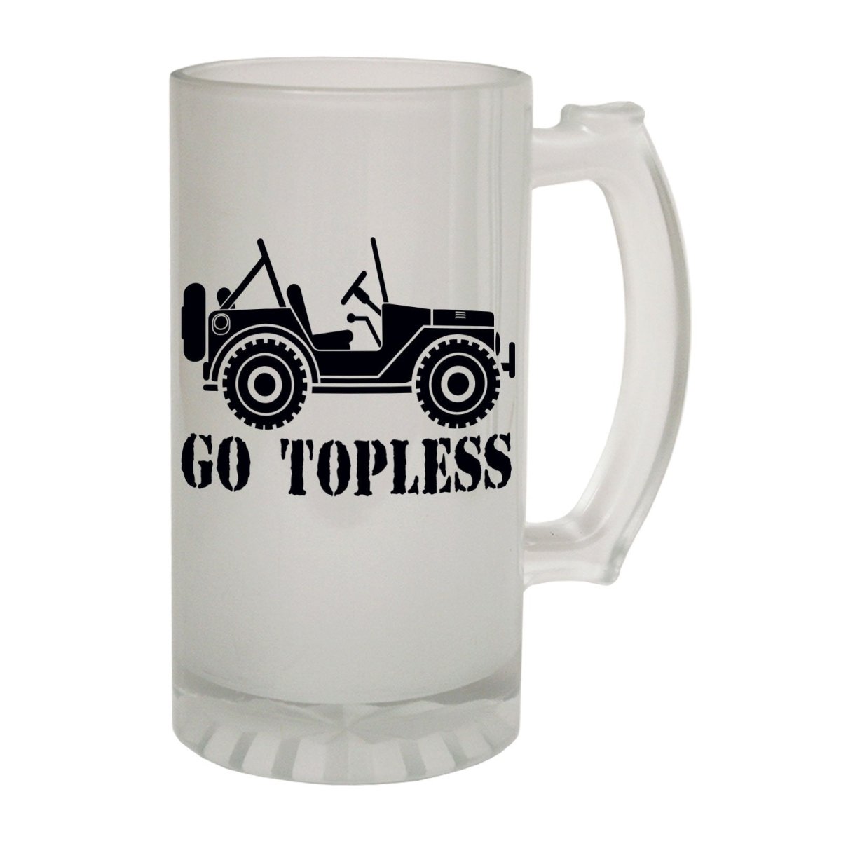 Alcohol Frosted Glass Beer Stein - Go Topless Riding - Funny Novelty Birthday - 123t Australia | Funny T-Shirts Mugs Novelty Gifts