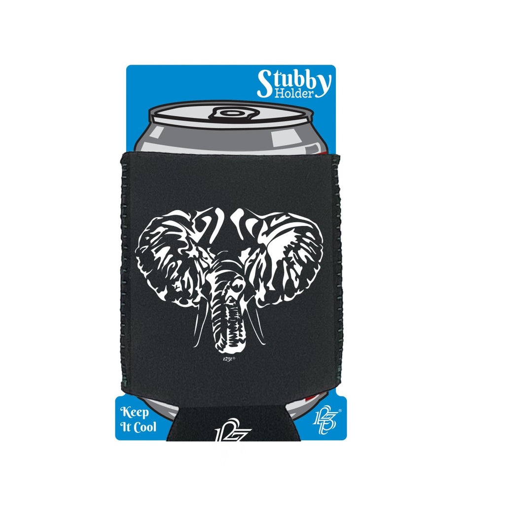 Animal Elephant Head - Funny Novelty Stubby Holder With Base - 123t Australia | Funny T-Shirts Mugs Novelty Gifts