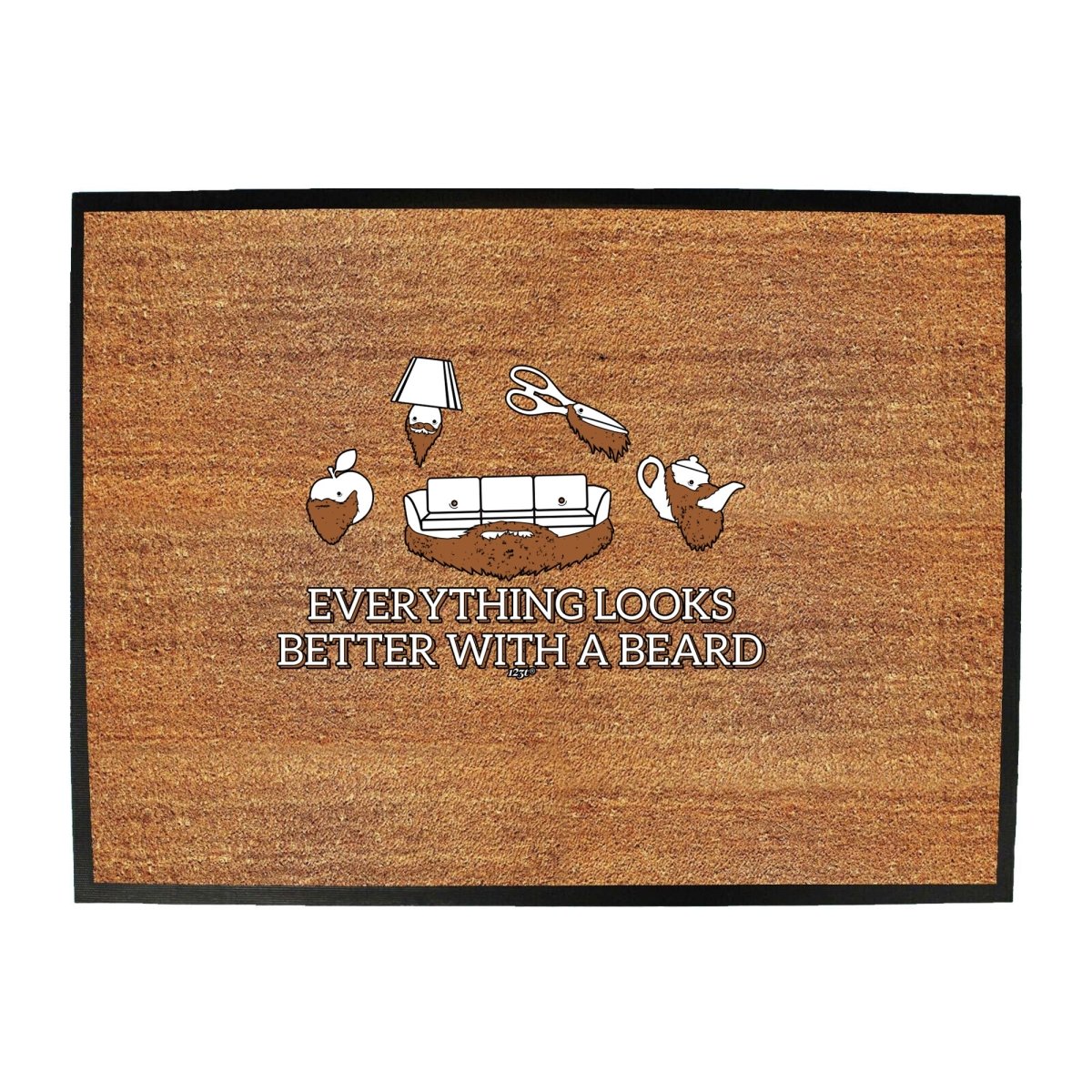 Animal Everything Looks Better With A Beard - Funny Novelty Doormat Man Cave Floor mat - 123t Australia | Funny T-Shirts Mugs Novelty Gifts