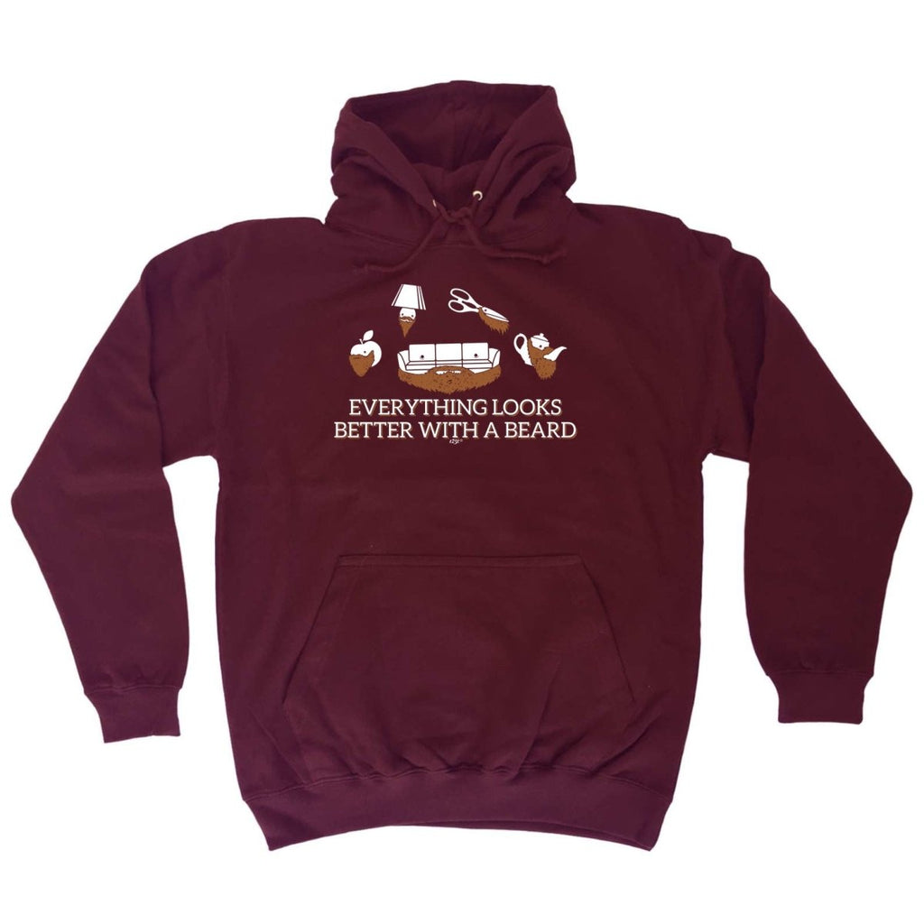Animal Everything Looks Better With A Beard - Funny Novelty Hoodies Hoodie - 123t Australia | Funny T-Shirts Mugs Novelty Gifts