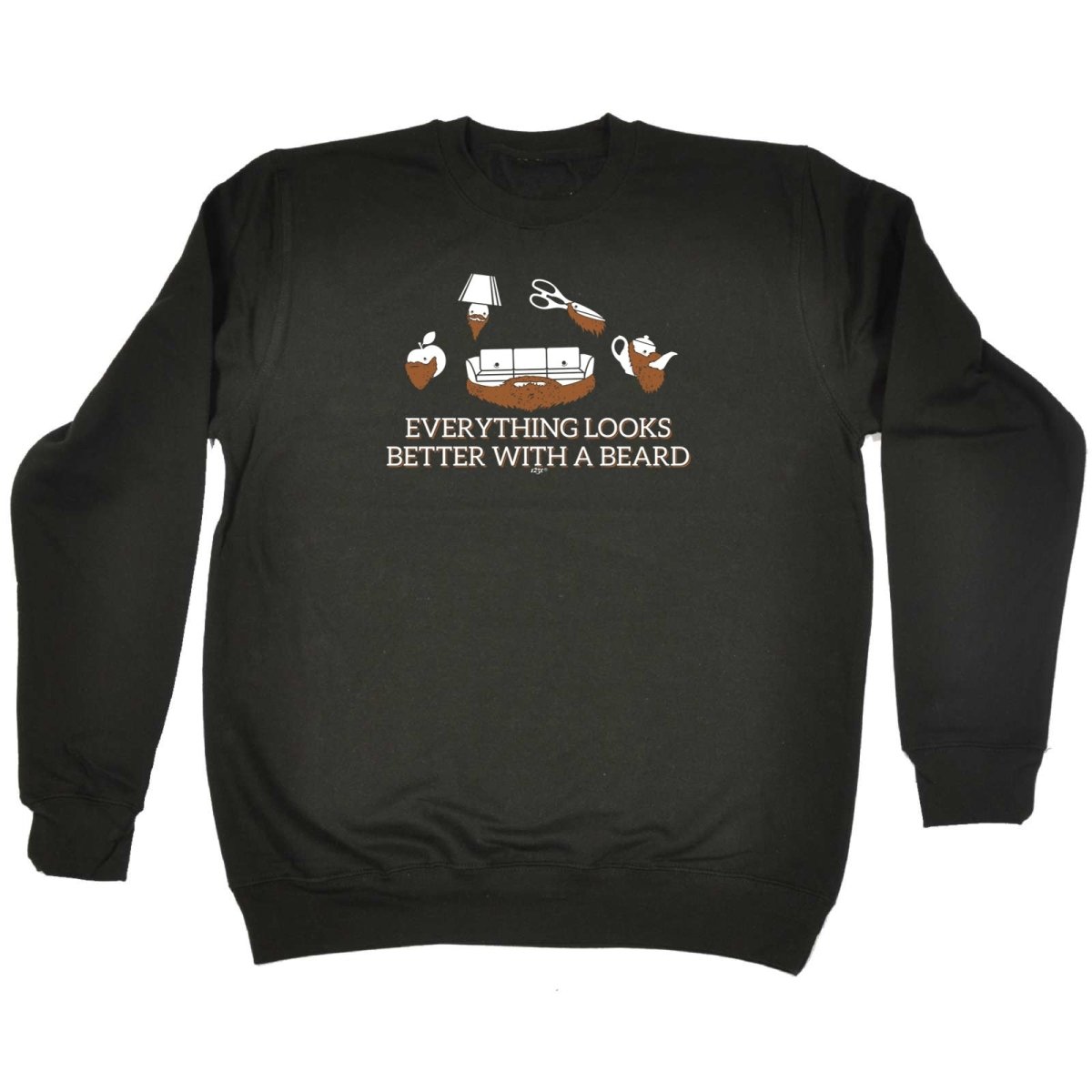 Animal Everything Looks Better With A Beard - Funny Novelty Sweatshirt - 123t Australia | Funny T-Shirts Mugs Novelty Gifts