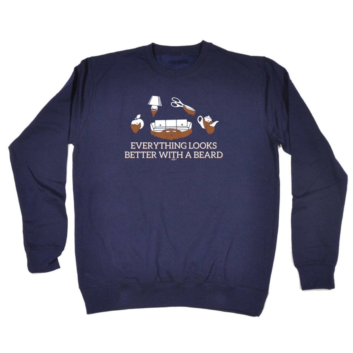 Animal Everything Looks Better With A Beard - Funny Novelty Sweatshirt - 123t Australia | Funny T-Shirts Mugs Novelty Gifts