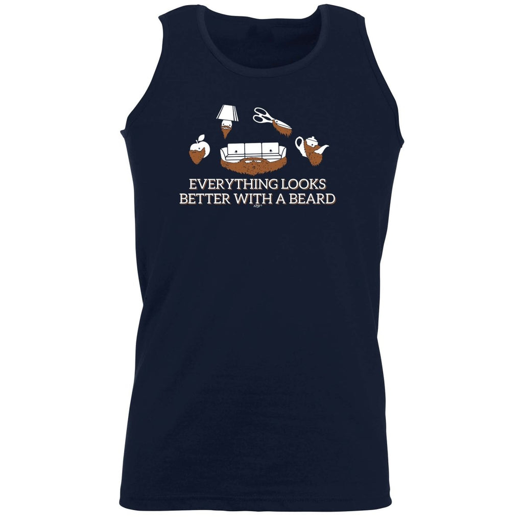 Animal Everything Looks Better With A Beard - Funny Novelty Vest Singlet Unisex Tank Top - 123t Australia | Funny T-Shirts Mugs Novelty Gifts