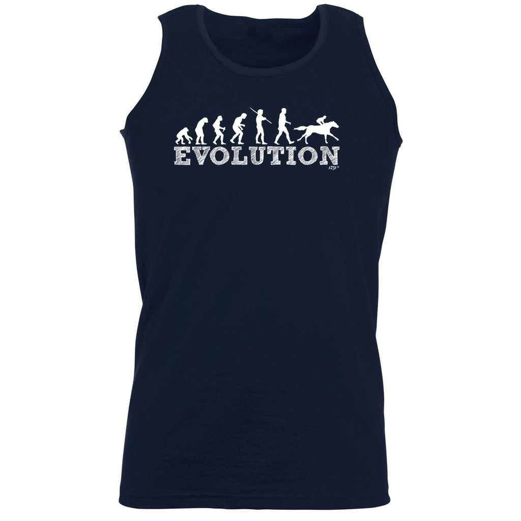 Animal Evolution Horse Riding - Funny Novelty Vest Singlet Unisex Tank Top - 123t Australia | Funny T-Shirts Mugs Novelty Gifts