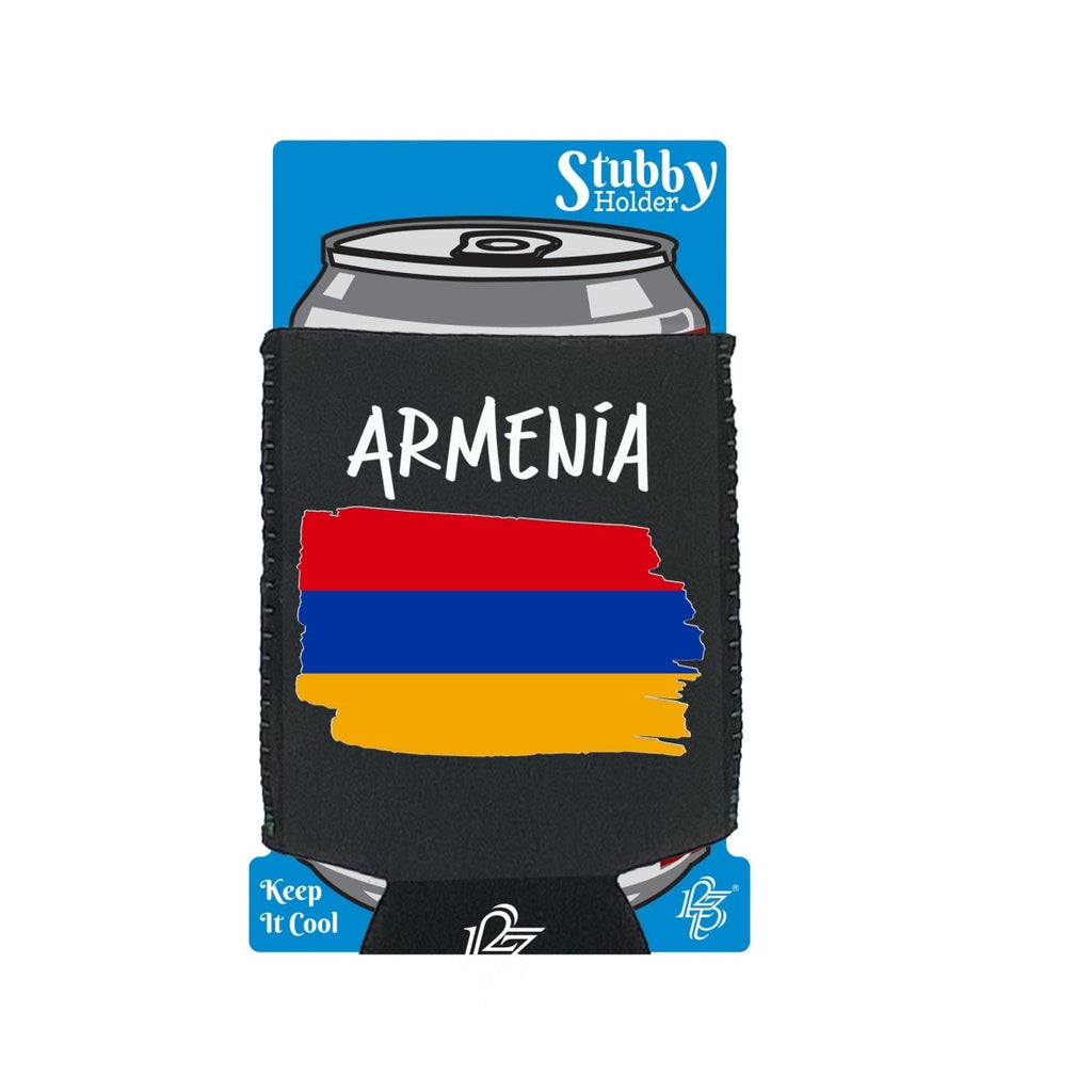 Armenia Country Flag Nationality - Stubby Holder With Base - 123t Australia | Funny T-Shirts Mugs Novelty Gifts