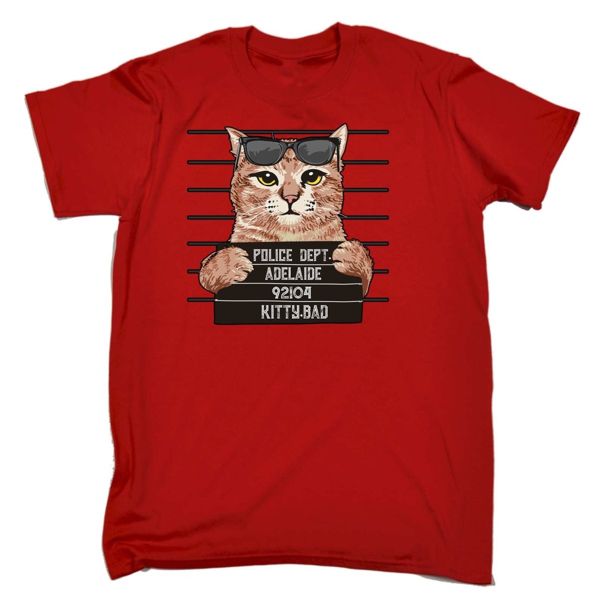 Arrested Kitty Bad Adealide Cat Kitten Pussy Cats - Mens Funny T-Shirt Tshirts Tee Shirt - 123t Australia | Funny T-Shirts Mugs Novelty Gifts