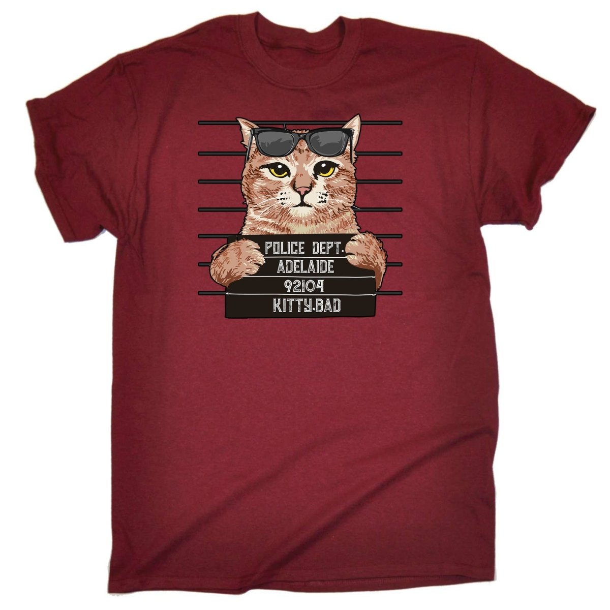 Arrested Kitty Bad Adealide Cat Kitten Pussy Cats - Mens Funny T-Shirt Tshirts Tee Shirt - 123t Australia | Funny T-Shirts Mugs Novelty Gifts