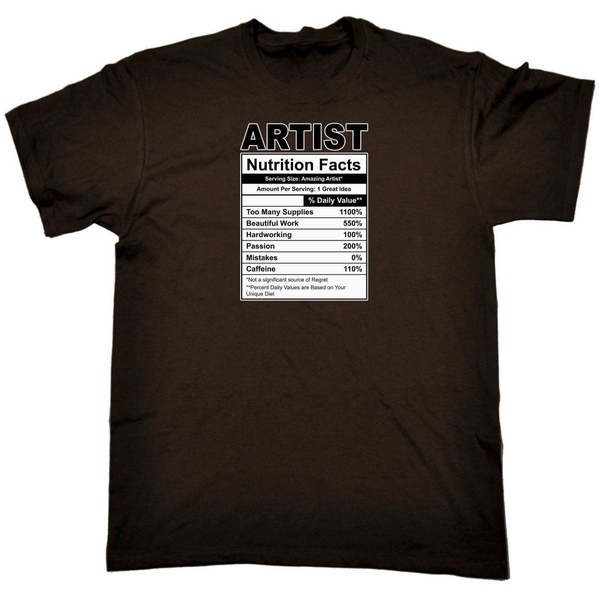 Artist Nutrition Facts - Mens Funny T-Shirt Tshirts - 123t Australia | Funny T-Shirts Mugs Novelty Gifts