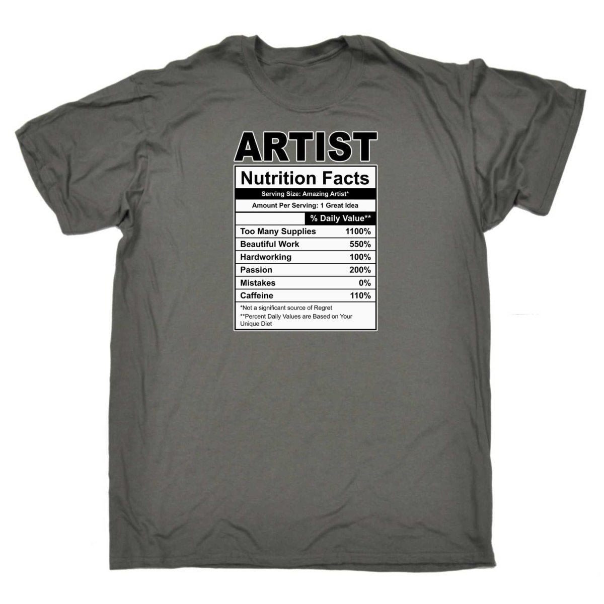 Artist Nutrition Facts - Mens Funny T-Shirt Tshirts - 123t Australia | Funny T-Shirts Mugs Novelty Gifts