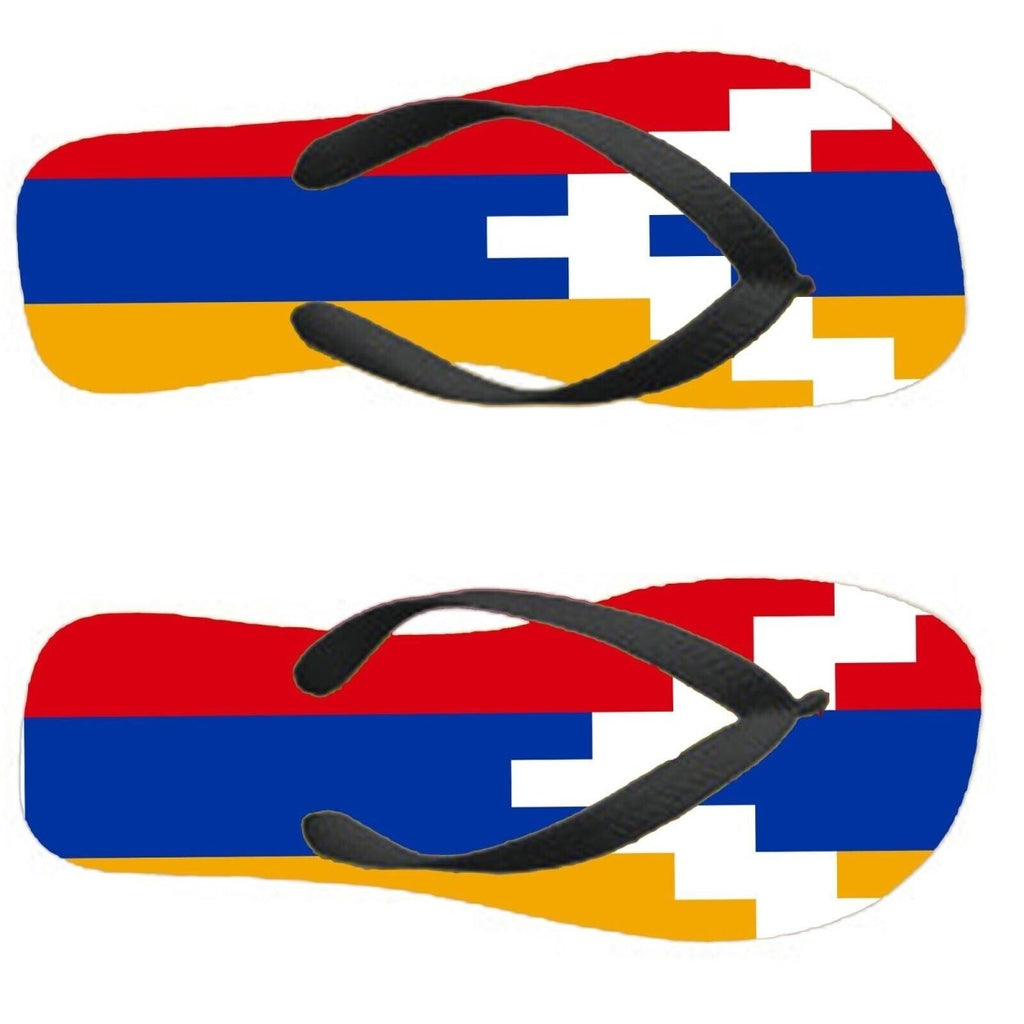 Artsakh Flip Flops Thongs Country Flag Nationality Supporter Flags Sandals - 123t Australia | Funny T-Shirts Mugs Novelty Gifts