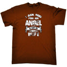 Asked God For An Angel He Sent Me My Wife - Mens Funny T-Shirt Tshirts Tee Shirt - 123t Australia | Funny T-Shirts Mugs Novelty Gifts