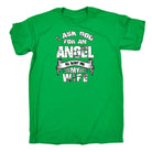 Asked God For An Angel He Sent Me My Wife - Mens Funny T-Shirt Tshirts Tee Shirt - 123t Australia | Funny T-Shirts Mugs Novelty Gifts
