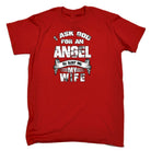 Asked God For An Angel He Sent Me My Wife - Mens Funny T-Shirt Tshirts Tee Shirt - 123t Australia | Funny T-Shirts Mugs Novelty Gifts