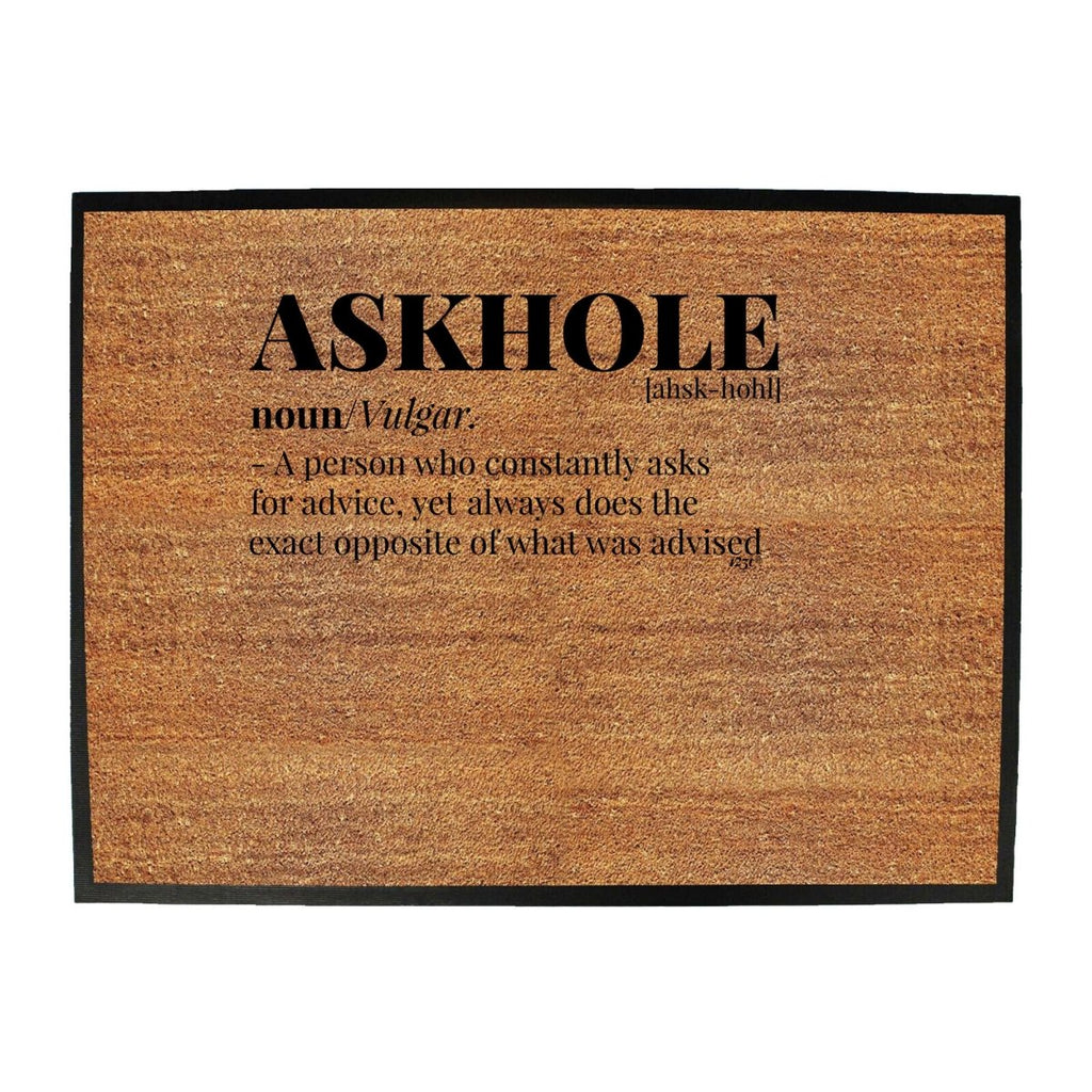 Askhole Noun - Funny Novelty Doormat Man Cave Floor mat - 123t Australia | Funny T-Shirts Mugs Novelty Gifts