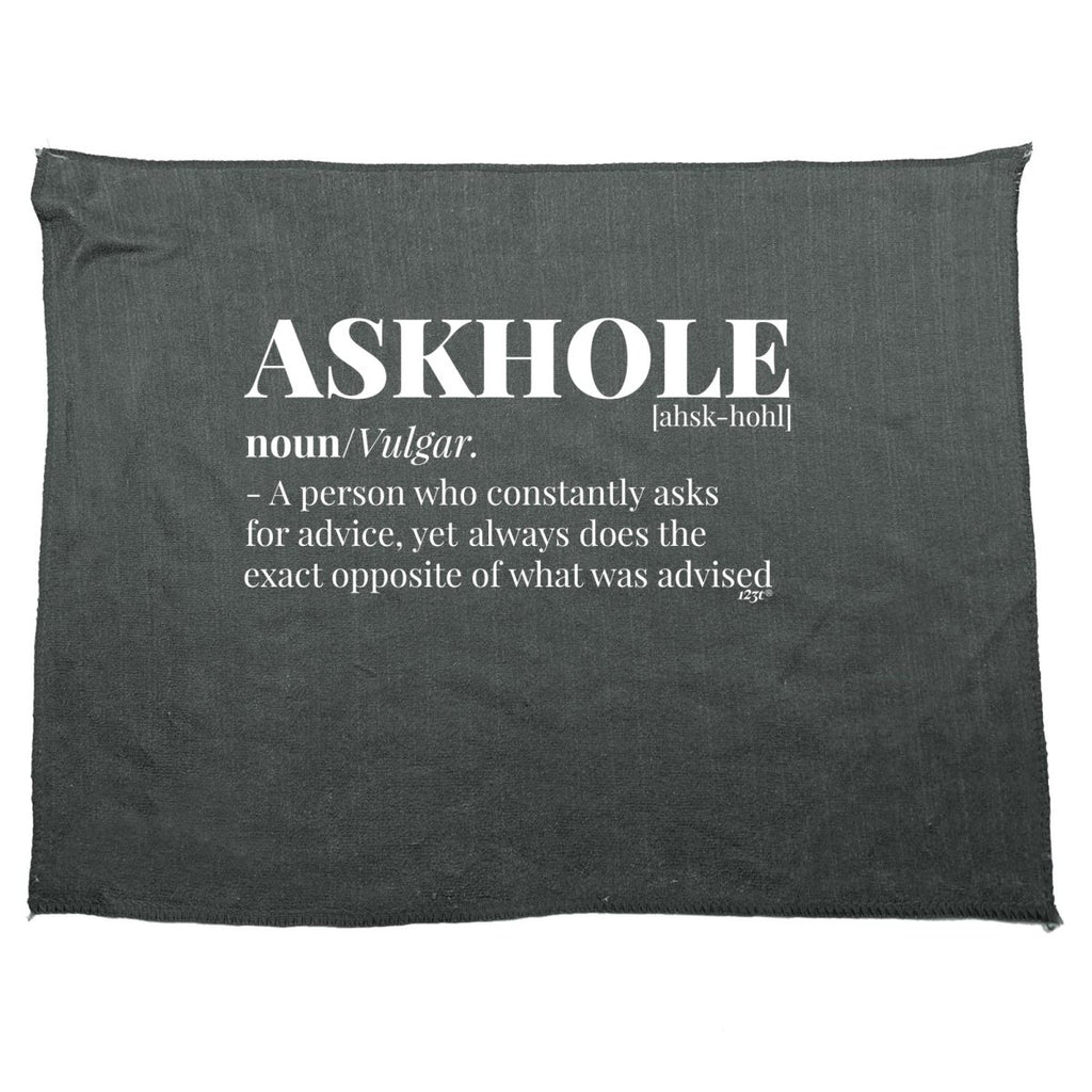Askhole Noun - Funny Novelty Soft Sport Microfiber Towel - 123t Australia | Funny T-Shirts Mugs Novelty Gifts