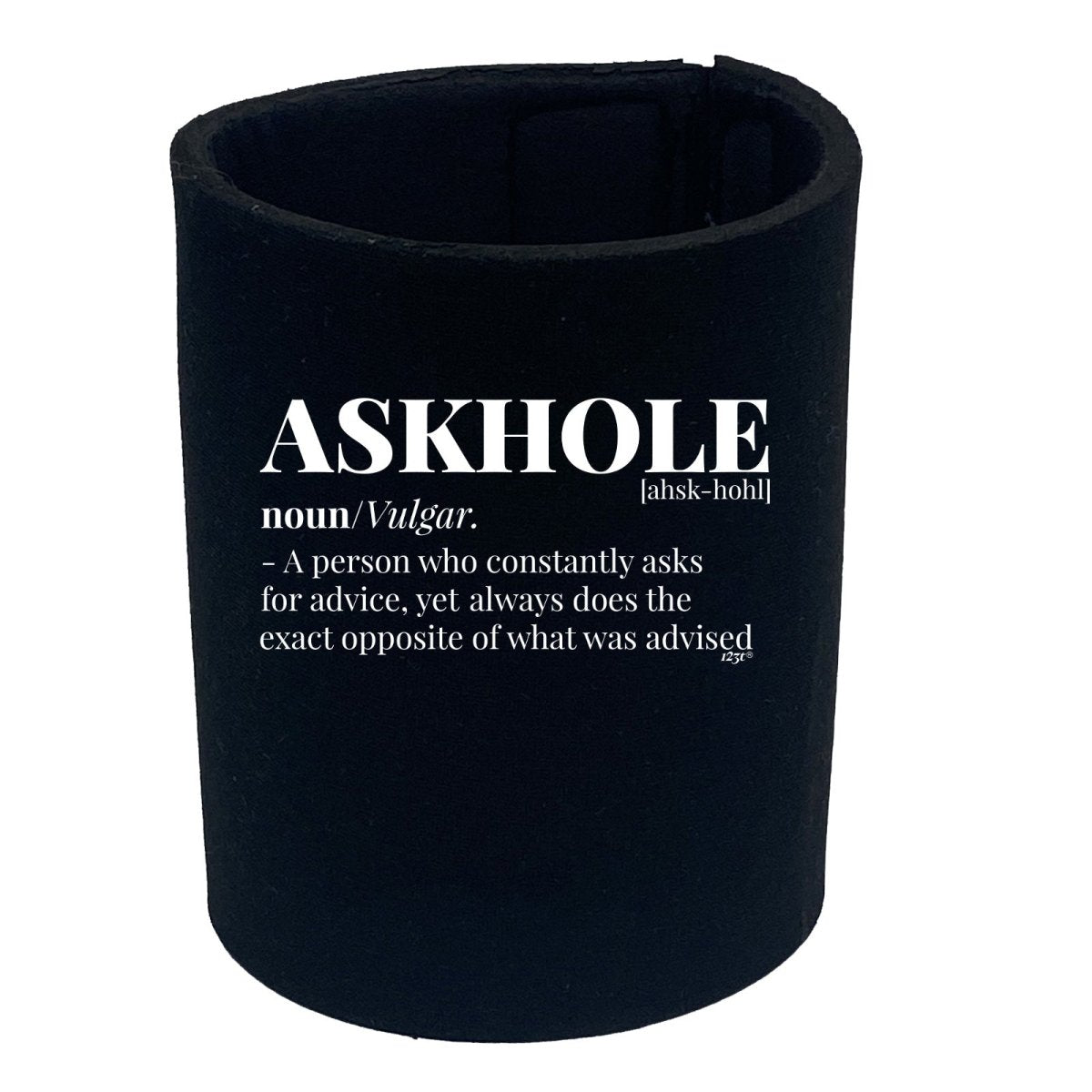 Askhole Noun - Funny Novelty Stubby Holder - 123t Australia | Funny T-Shirts Mugs Novelty Gifts
