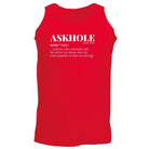 Askhole Noun - Funny Novelty Vest Singlet Unisex Tank Top - 123t Australia | Funny T-Shirts Mugs Novelty Gifts