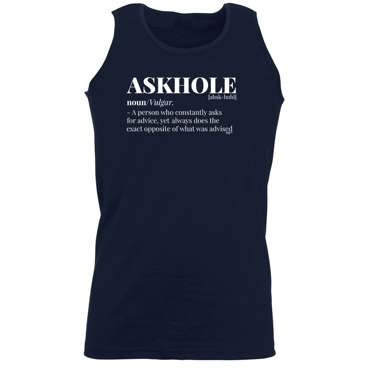 Askhole Noun - Funny Novelty Vest Singlet Unisex Tank Top - 123t Australia | Funny T-Shirts Mugs Novelty Gifts