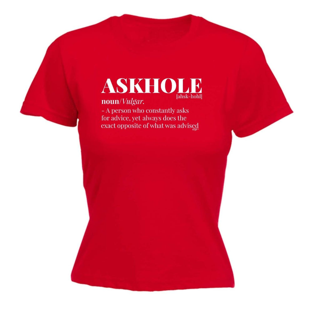 Askhole Noun - Funny Novelty Womens T-Shirt T Shirt Tshirt - 123t Australia | Funny T-Shirts Mugs Novelty Gifts