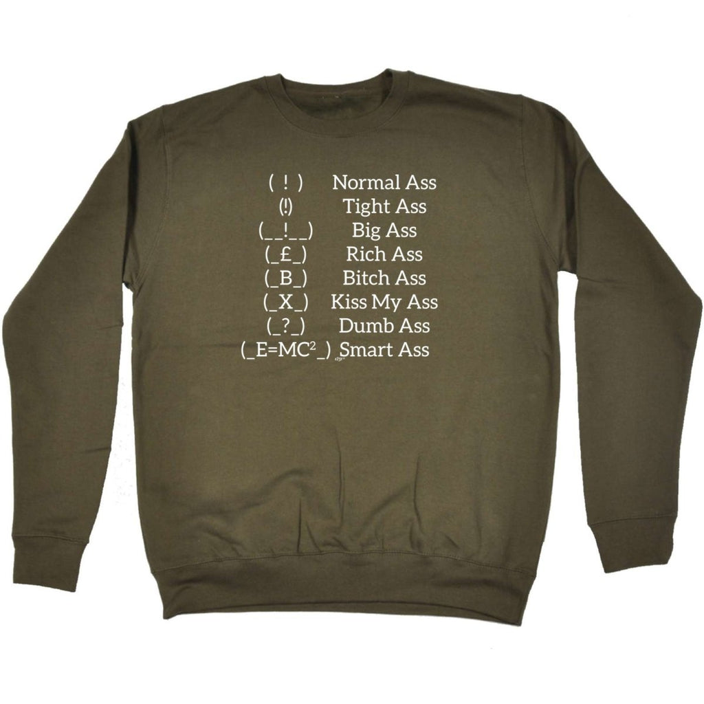 Ass Types - Funny Novelty Sweatshirt - 123t Australia | Funny T-Shirts Mugs Novelty Gifts