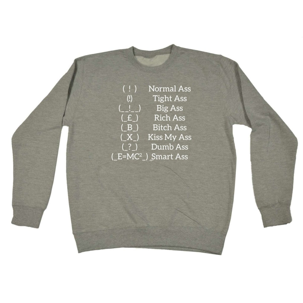 Ass Types - Funny Novelty Sweatshirt - 123t Australia | Funny T-Shirts Mugs Novelty Gifts