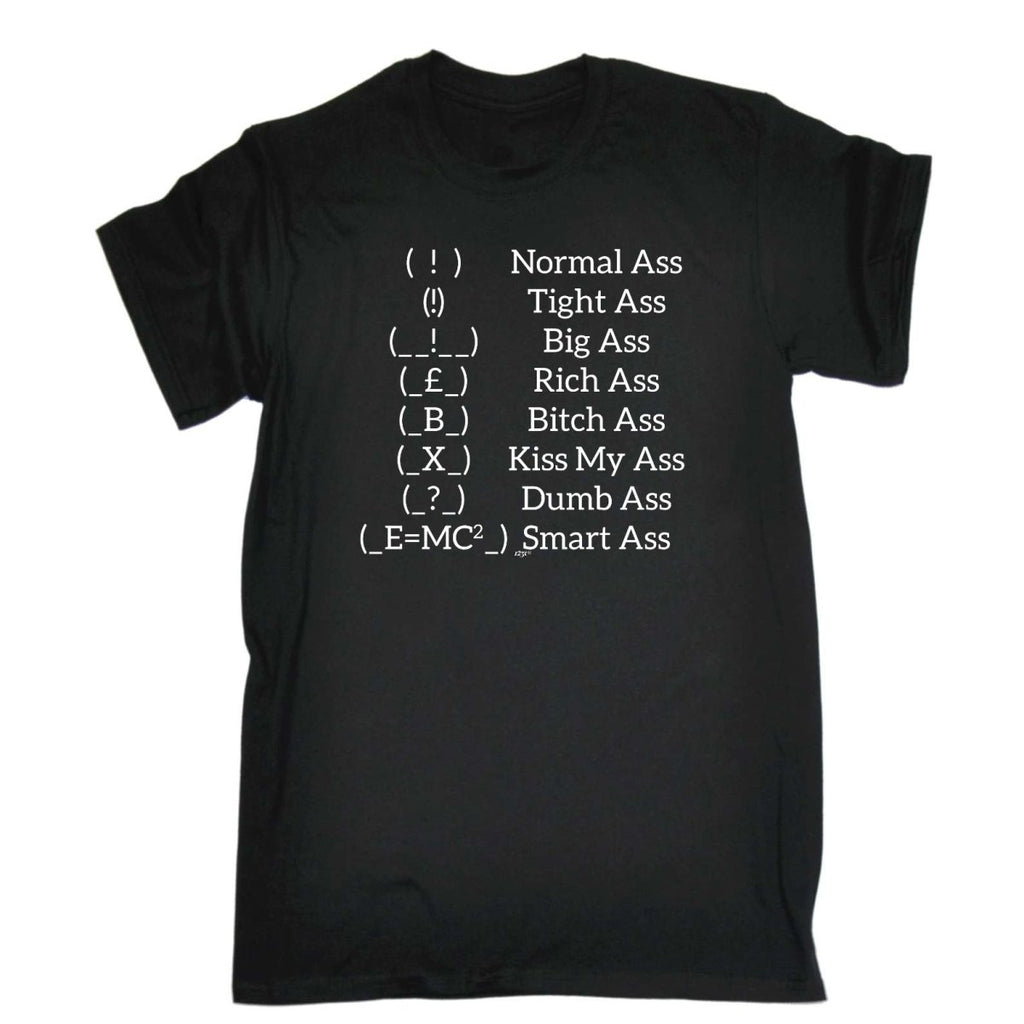 Ass Types - Mens Funny Novelty T-Shirt Tshirts BLACK T Shirt - 123t Australia | Funny T-Shirts Mugs Novelty Gifts