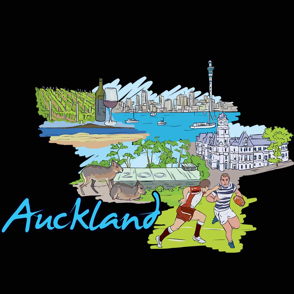Auckland New Zealand Country Flag Destination - Mens 123t Funny T-Shirt Tshirts