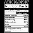 Audiologist Nutrition Facts - Mens 123t Funny T-Shirt Tshirts