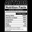 Author Nutrition Facts - Mens 123t Funny T-Shirt Tshirts