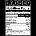 Barber Nutrition Facts - Mens 123t Funny T-Shirt Tshirts
