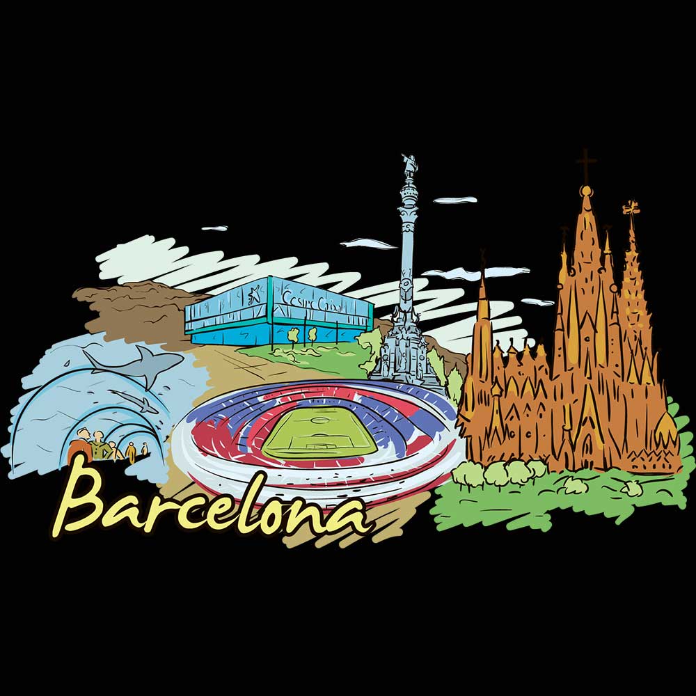 Barcelona Spain Country Flag Destination - Mens 123t Funny T-Shirt Tshirts