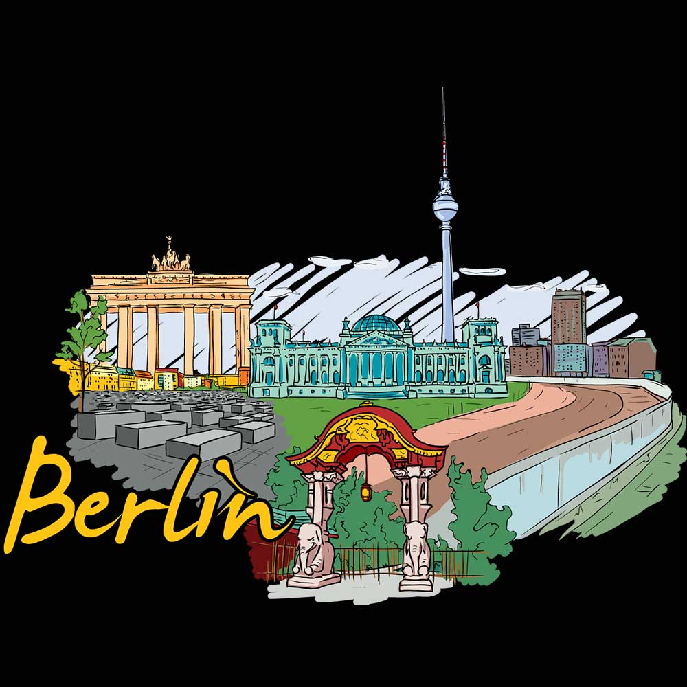 Berlin Germany Country Flag Destination - Mens 123t Funny T-Shirt Tshirts
