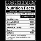Biochemist Nutrition Facts - Mens 123t Funny T-Shirt Tshirts