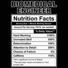 Biomedical Engineer Nutrition Facts - Mens 123t Funny T-Shirt Tshirts