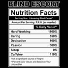 Blind Escort Nutrition Facts - Mens 123t Funny T-Shirt Tshirts