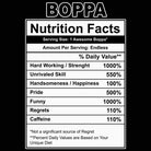 Boppa Nutrition Facts - Mens 123t Funny T-Shirt Tshirts