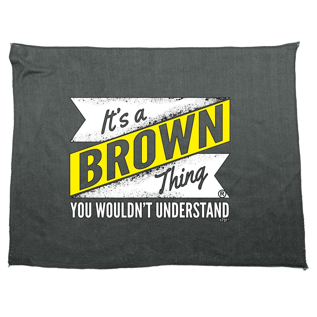 Brown V2 Surname Thing - Funny Novelty Soft Sport Microfiber Towel - 123t Australia | Funny T-Shirts Mugs Novelty Gifts