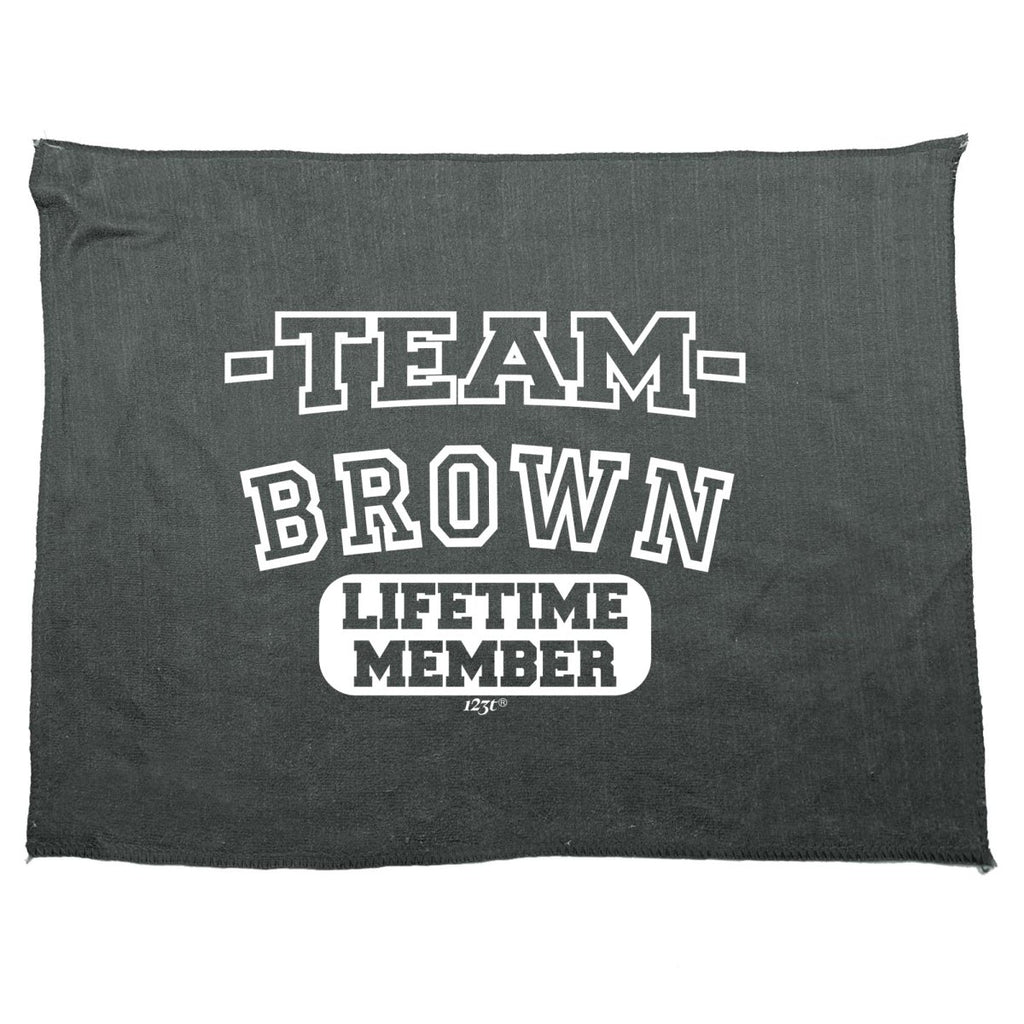 Brown V2 Team Lifetime Member - Funny Novelty Soft Sport Microfiber Towel - 123t Australia | Funny T-Shirts Mugs Novelty Gifts