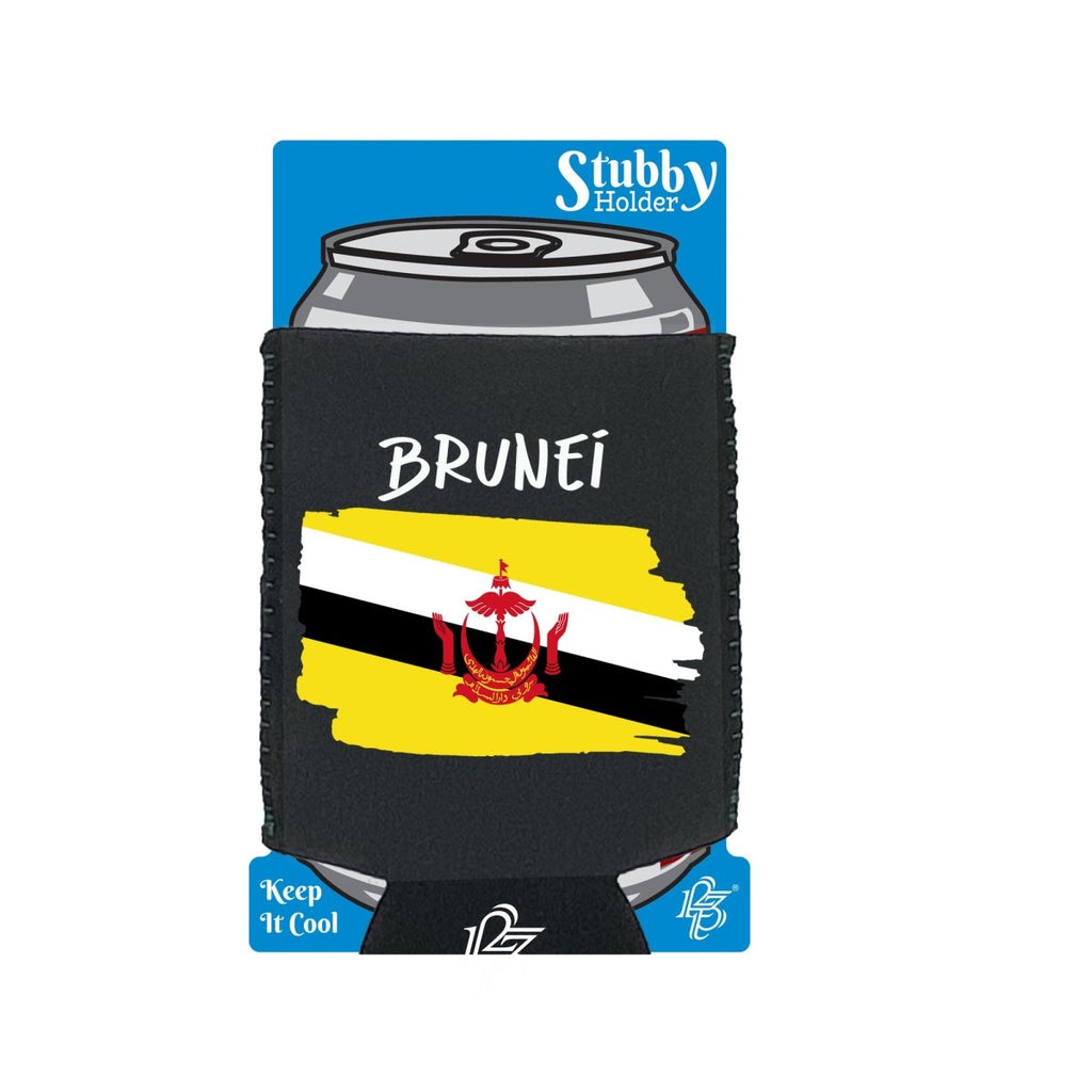 Brunei Country Flag Nationality - Stubby Holder With Base - 123t Australia | Funny T-Shirts Mugs Novelty Gifts