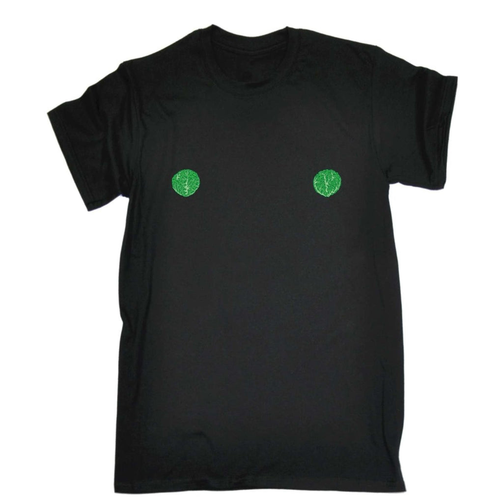Brussel Sprout Nipple - Mens Funny Novelty T-Shirt Tshirts BLACK T Shirt - 123t Australia | Funny T-Shirts Mugs Novelty Gifts