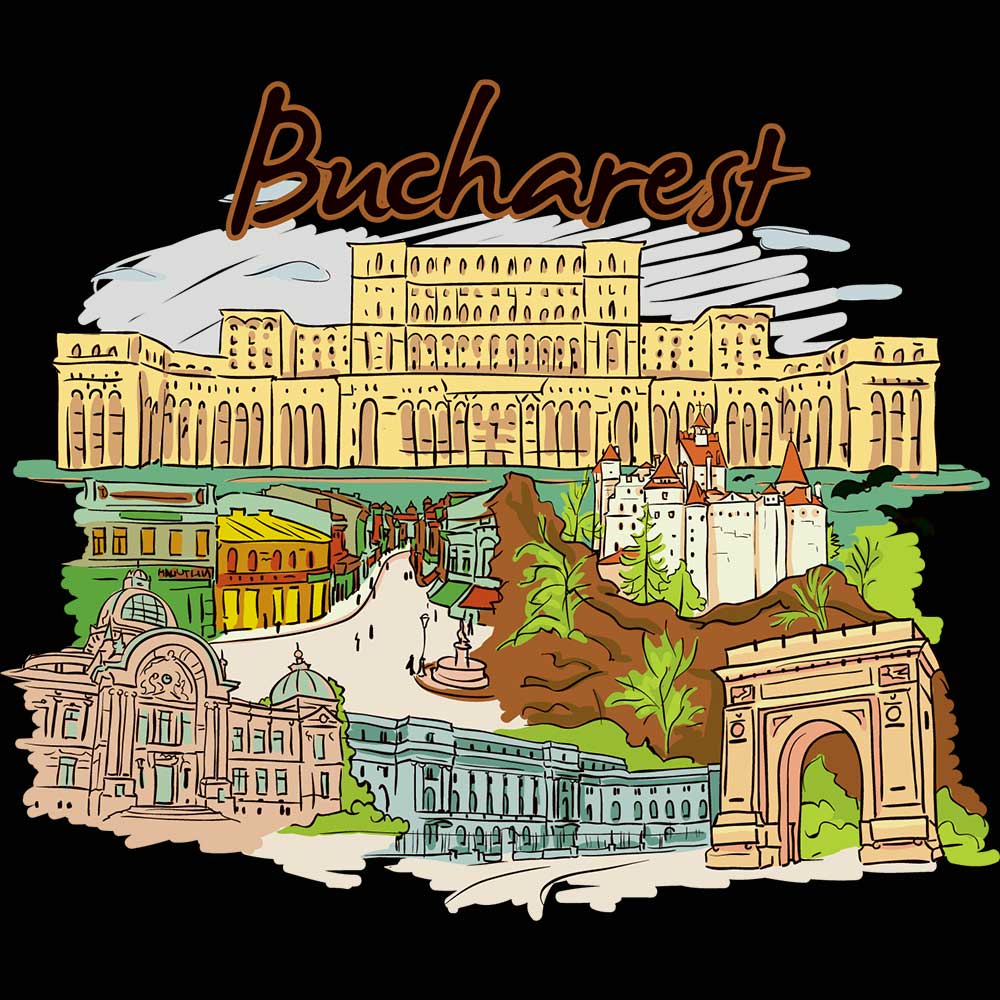 Bucharest Romania Country Flag Destination - Mens Funny T-Shirt Tshirts - 123t Australia | Funny T-Shirts Mugs Novelty Gifts