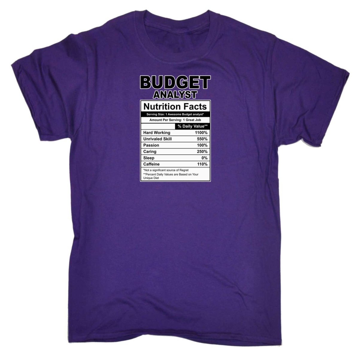 Budget Analyst Nutrition Facts - Mens Funny T-Shirt Tshirts - 123t Australia | Funny T-Shirts Mugs Novelty Gifts
