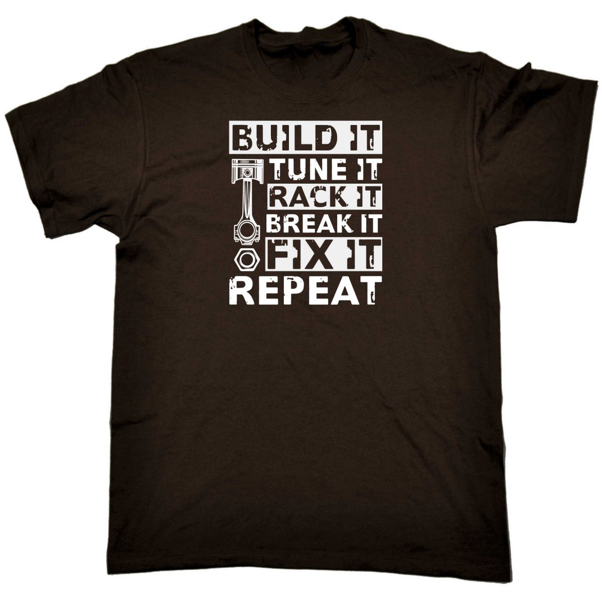 Build Tune Race Break Fix It Repeat Racing Car Mechanic - Mens Funny T-Shirt Tshirts - 123t Australia | Funny T-Shirts Mugs Novelty Gifts