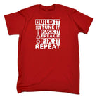 Build Tune Race Break Fix It Repeat Racing Car Mechanic - Mens Funny T-Shirt Tshirts - 123t Australia | Funny T-Shirts Mugs Novelty Gifts